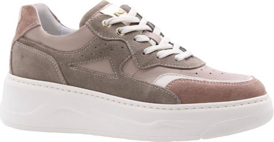 Nerogiardini Bronzen Gelamineerde Leren Sneaker Brown Dames