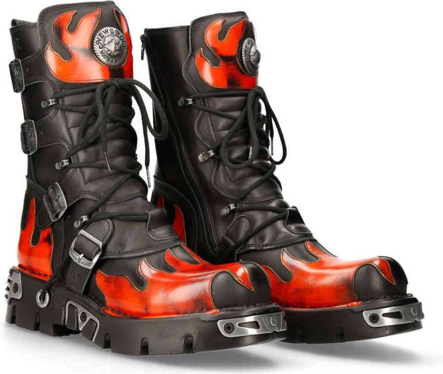 New Rock M-591-S16 Kniehoge laarzen 36 Shoes Oranje Zwart