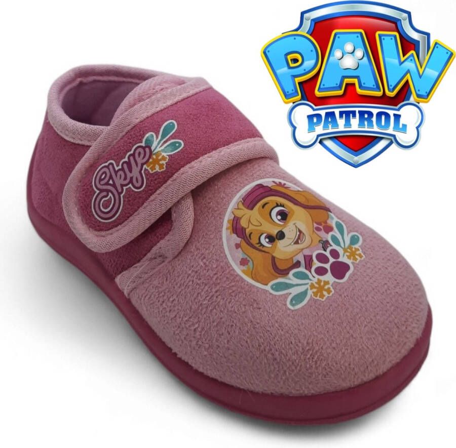 Nickelodeon Paw Patrol Nickeloden Skye Paw Patrol gesloten pantoffels met velcro klittenbandsluiting roze sloffen voor meisjes lage kinderpantoffels