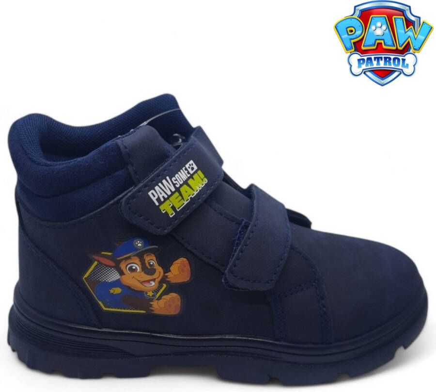 Nickelodeon Paw Patrol Nickelodeon Paw Patrol boots met dubbele velcro klittenbandsluiting halfhoog hoogsluitende schoenen voor kinderen Chase & Marshall Paw Some Team wandelschoenen zwarte bottines voor jongens hoge sneakers imitatieleer laarsjes