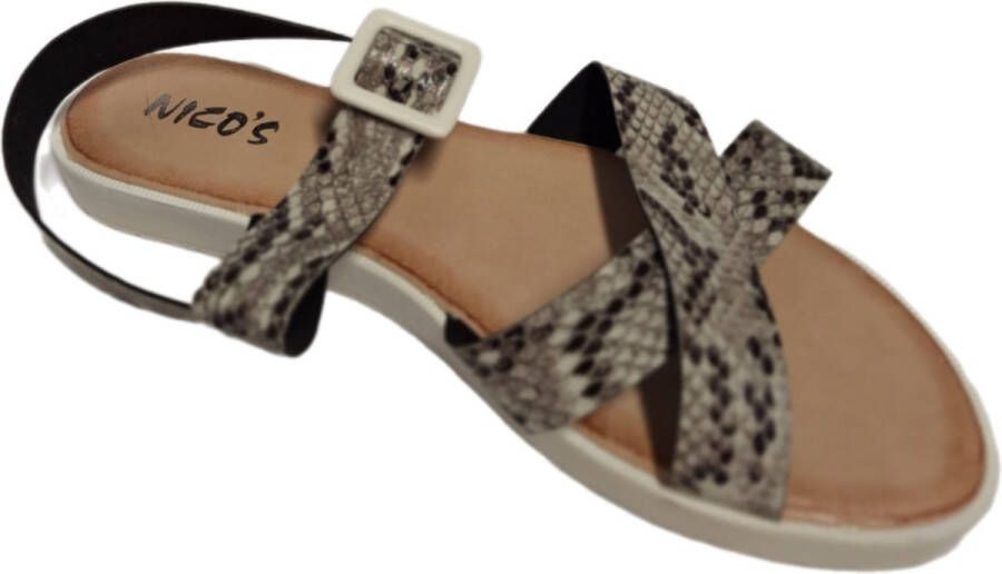 Nico SANDAL -WHITE SNAKE- PU