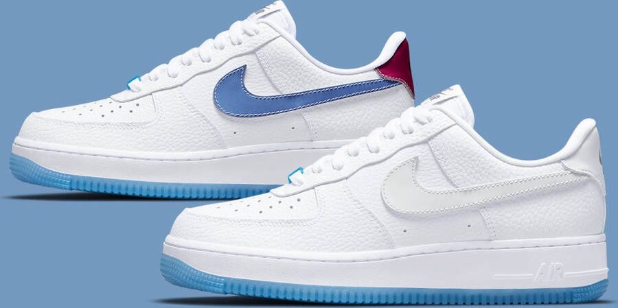 Nike Air Force 1 '07 LX Sneakers Dames Wit Universitair Blauw UV Panelen