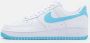 Nike Herenschoenen Air Force 1 '07 White White Aquarius Blue- Heren White White Aquarius Blue - Thumbnail 1