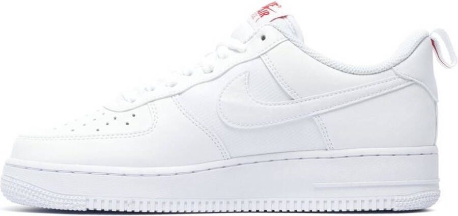 Nike Air Force 1 '07 White University Red Sneakers Mannen Wit Rood Halve doos