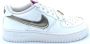 Nike Air Force 1 LV8 Double Swoosh Silver Gold Blanc - Thumbnail 1