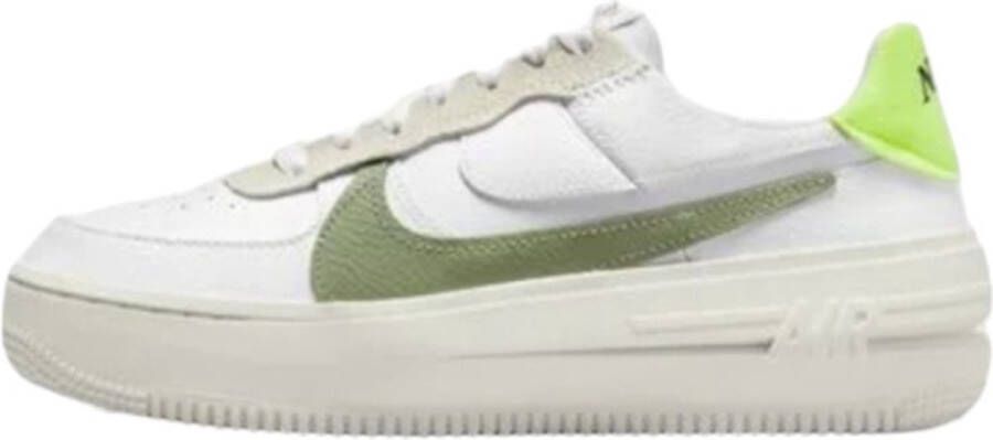 Nike Wmns Air Force 1 Platform Basketball Schoenen white oil green sail volt maat: 37.5 beschikbare maaten:37.5 39 40