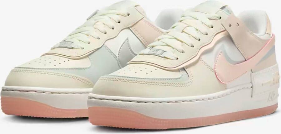 Nike Damesschoenen Air Force 1 Shadow Coconut Milk Light Silver Sail Crimson Tint- Dames Coconut Milk Light Silver Sail Crimson Tint