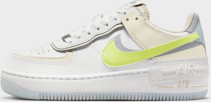 Nike Wmns Air Force 1 Shadow Basketball Schoenen white light lemon twist wolf grey maat: 40 beschikbare maaten:36.5 37.5 36 38.5 39 40 42