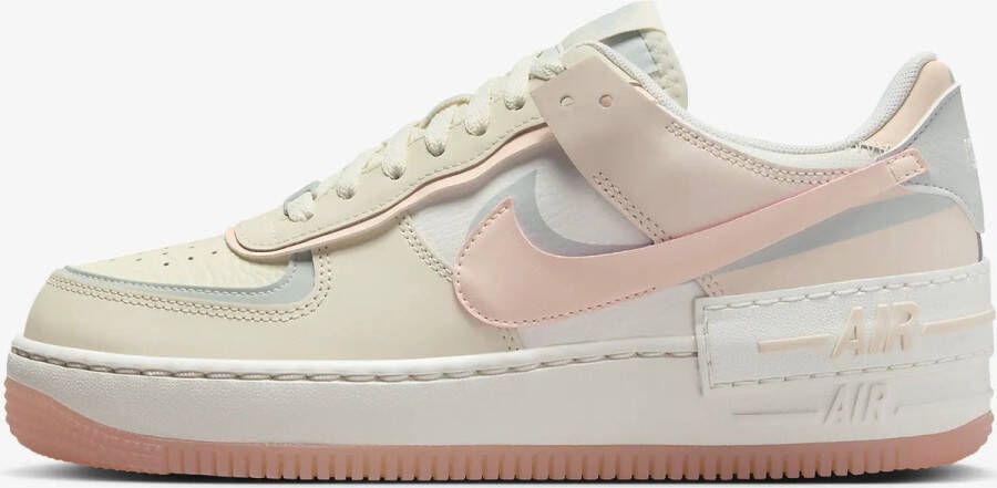 Nike Damesschoenen Air Force 1 Shadow Coconut Milk Light Silver Sail Crimson Tint- Dames Coconut Milk Light Silver Sail Crimson Tint