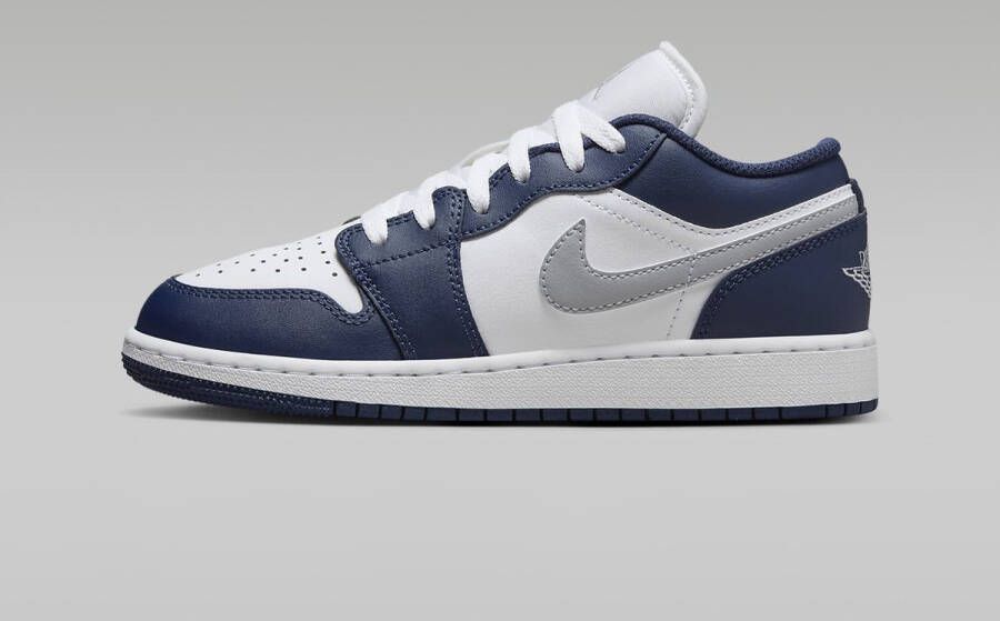 Jordan Kinderschoenen Air 1 Low White Midnight Navy Wolf Grey White Midnight Navy Wolf Grey