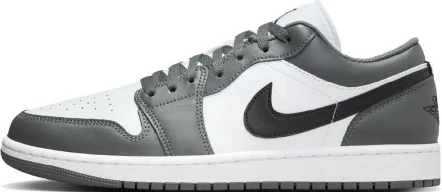 Jordan Air 1 Low Heren White Iron Grey Black- Heren White Iron Grey Black