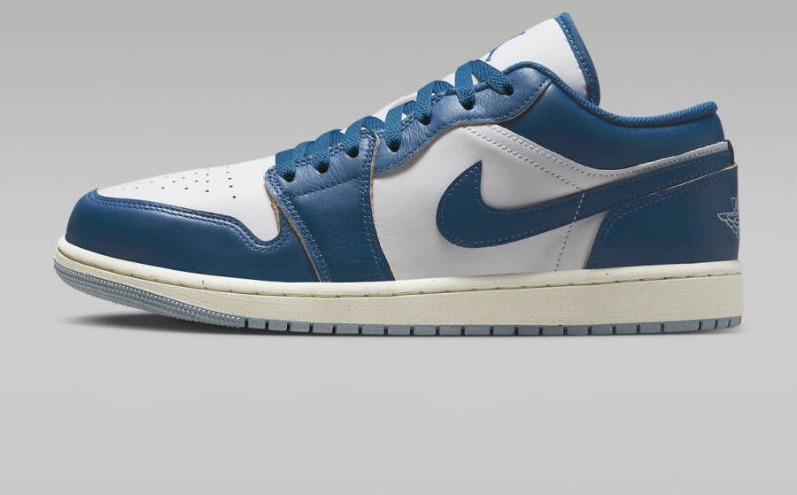 Jordan Air 1 Low White Blue Grey Sail Industrial Blue- Heren White Blue Grey Sail Industrial Blue