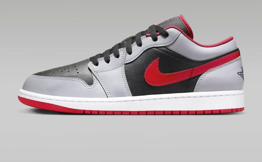 Jordan Air 1 Low Black Cement Grey White Fire Red- Heren Black Cement Grey White Fire Red