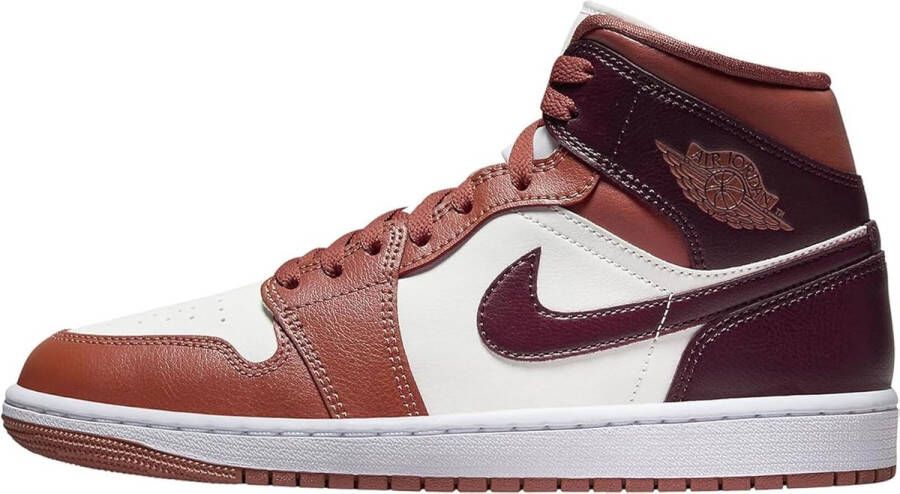 Nike Air Jordan 1 Mid Dusty Peach Sail White Night Maroon- Dusty Peach Sail White Night Maroon