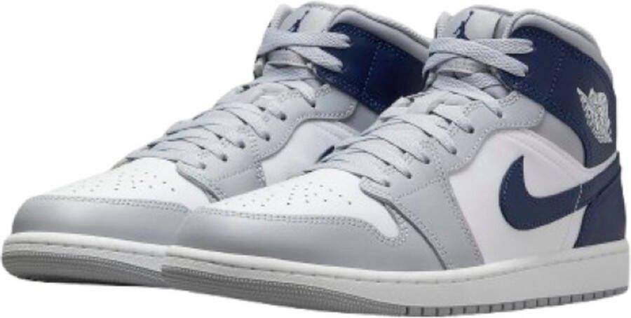 Jordan Herenschoenen Air 1 Mid White Wolf Grey Midnight Navy- Heren White Wolf Grey Midnight Navy