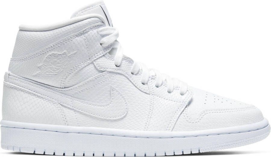 Jordan WMNS Nike Air 1 Mid Snakeskin Triple White Wit BQ6472 110 EUR