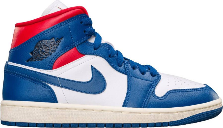 Nike Air Jordan 1 Mid 'French Blue' (Women's) BQ6472-146 blauw wit rood- sneakers hoog