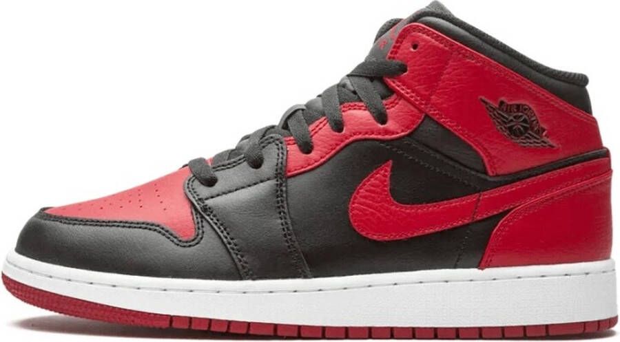 Nike Air Jordan 1 Mid (GS) Black Gym Red-White Banned