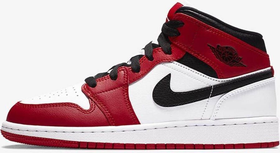 Nike Air Jordan 1 Mid (GS) White Gym Red-Black