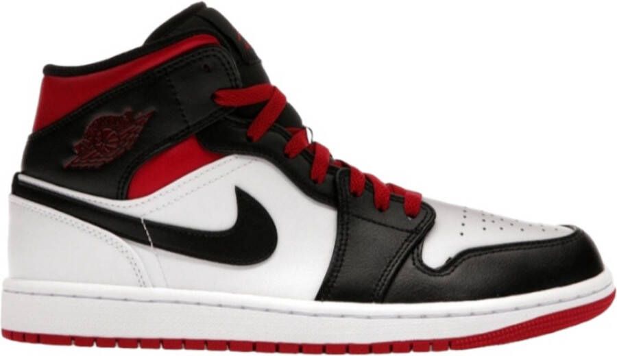 Jordan Air 1 Mid Basketball Schoenen white gym red black maat: 42.5 beschikbare maaten:42.5 44.5 45