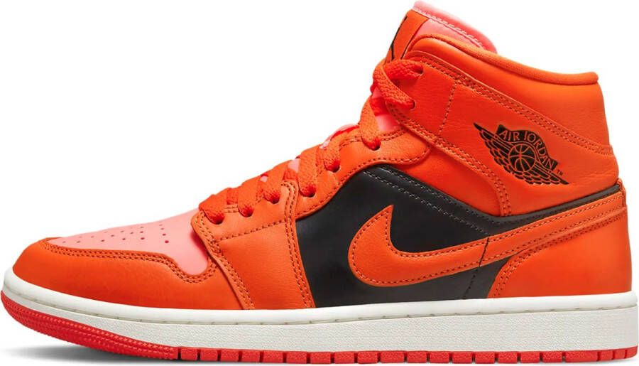 Jordan Wmns Air 1 Mid Se Crimson Bliss Rush Orange Black Sail Schoenmaat 36 1 2 Sneakers DM3381 600