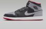 Jordan Air 1 Mid Black Fire Red White Cement Grey- Heren Black Fire Red White Cement Grey - Thumbnail 5