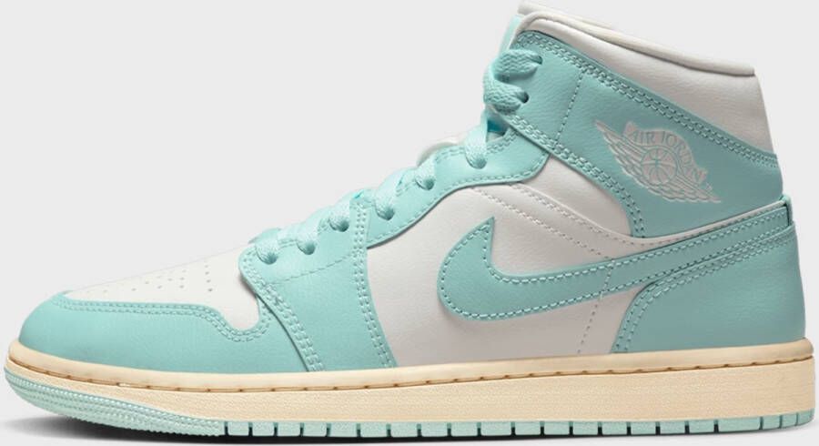 Nike Air Jordan 1 Mid Lichtblauw Wit Beige Sneakers Dames