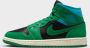 Nike Air Jordan 1 Mid Sneakers Unisex Zwart Aquatone Sail Lucky Green - Thumbnail 3