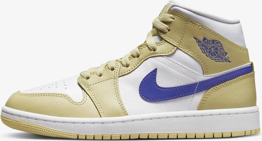 Nike Air Jordan 1 Mid Sneakers Lemon Wash Lapis White