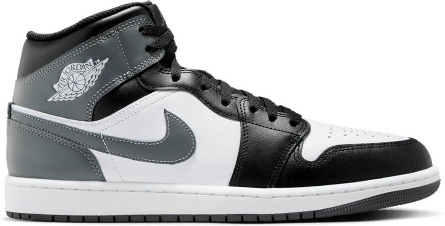 Nike Air Jordan 1 Mid Wit Grijs Zwart Sneakers Heren Doos Zonder Deksel