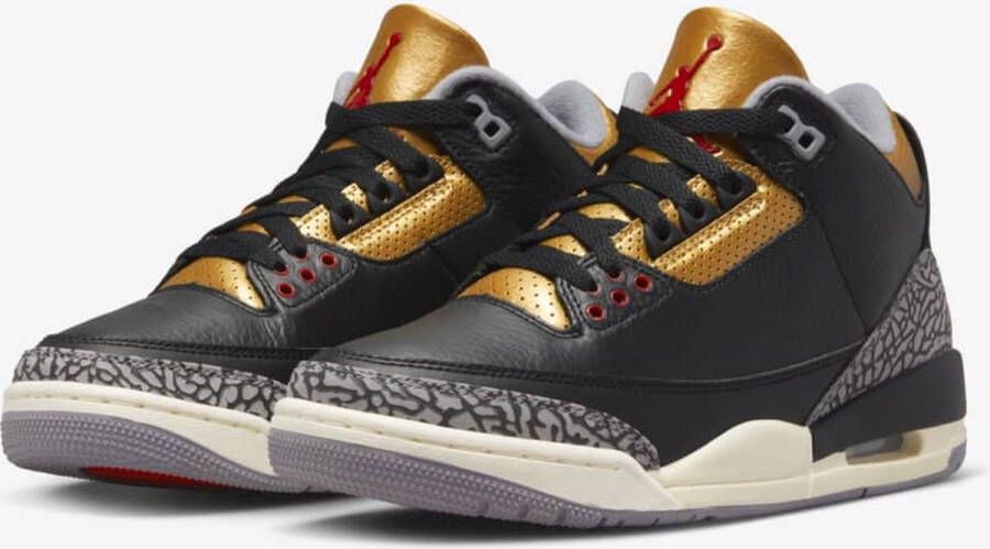 Nike Air Jordan 3 Black Cement Gold