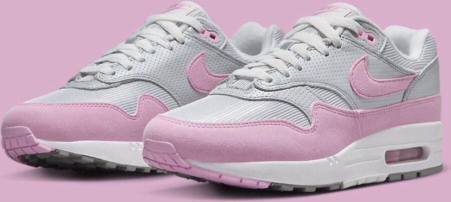 Nike Air Max 1 '87 Wmns Pink Rise Sneakers Dames Metallic Platinum Summit White Pink Rise