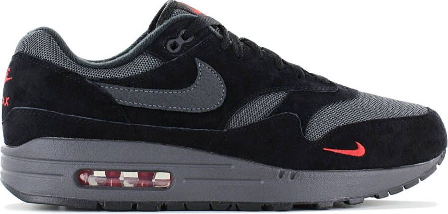 Nike herenschoenen Air Max 1 Black University Red Anthracite- Heren Black University Red Anthracite