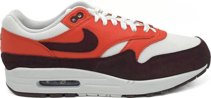 Nike Herenschoenen Air Max 1 Summit White Picante Red Burgundy Crush- Heren Summit White Picante Red Burgundy Crush