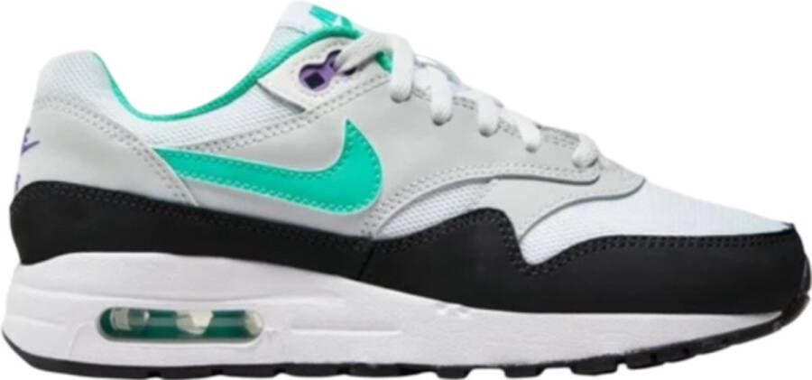 Nike Air Max 1 GS Junior Sneakers Wit Groen Paars Casual Kinderschoenen