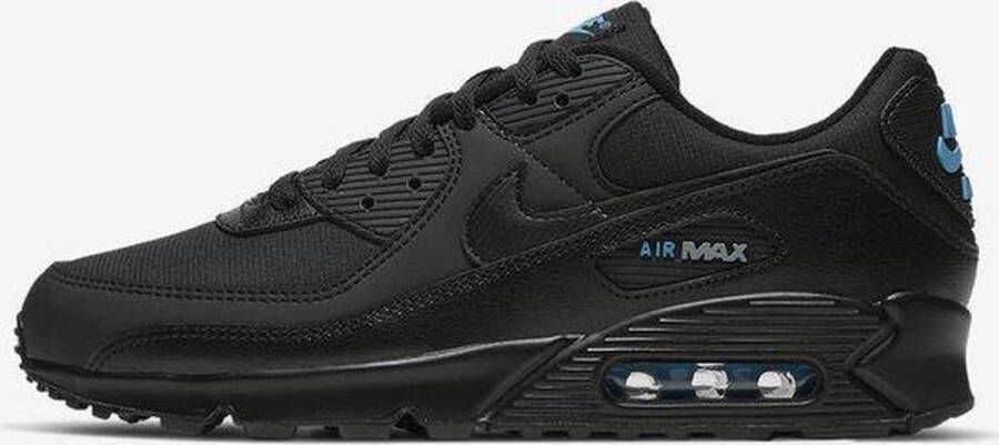 Nike Air Max 90 herenschoenen Black Laser Blue Wolf Grey Black- Heren Black Laser Blue Wolf Grey Black