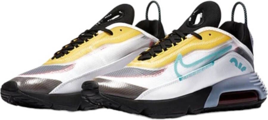 Nike Air Max 2090 Herenschoen White Black Speed Yellow Bleached Aqua Heren