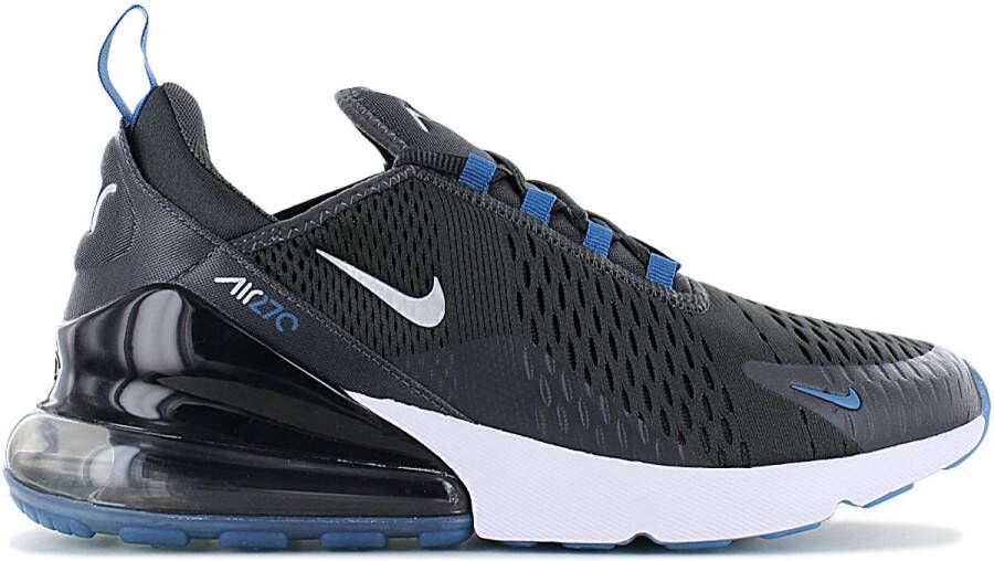 Nike Air Max 270 Anthracite Industrial Blue Sneakers Mannen Zwart Blauw Wit