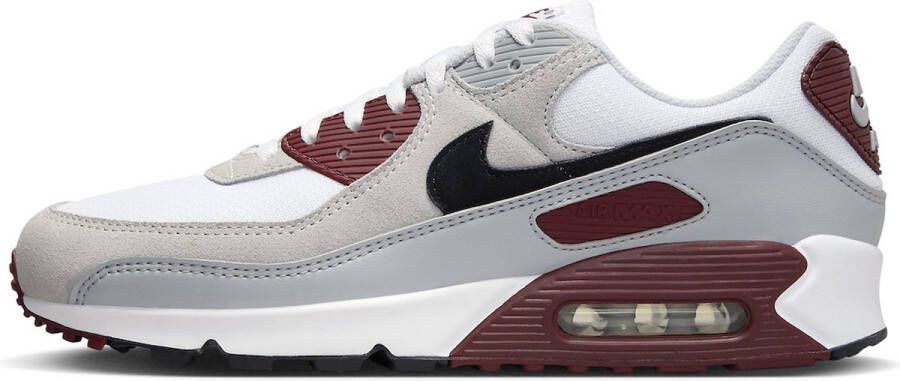 Nike Herenschoenen Air Max 90 White Dark Team Red Pure Platinum Black- Heren White Dark Team Red Pure Platinum Black