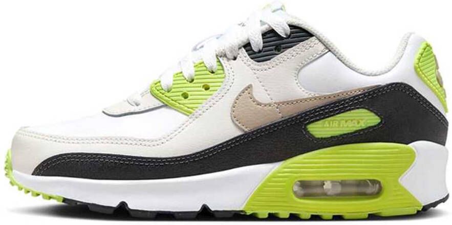 Nike Kinderschoenen Air Max 90 White Cyber Dark Smoke Grey Khaki White Cyber Dark Smoke Grey Khaki