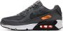 Nike AIR MAX 90 GS Unisex Sneakers Iron Grey Black Orange - Thumbnail 1