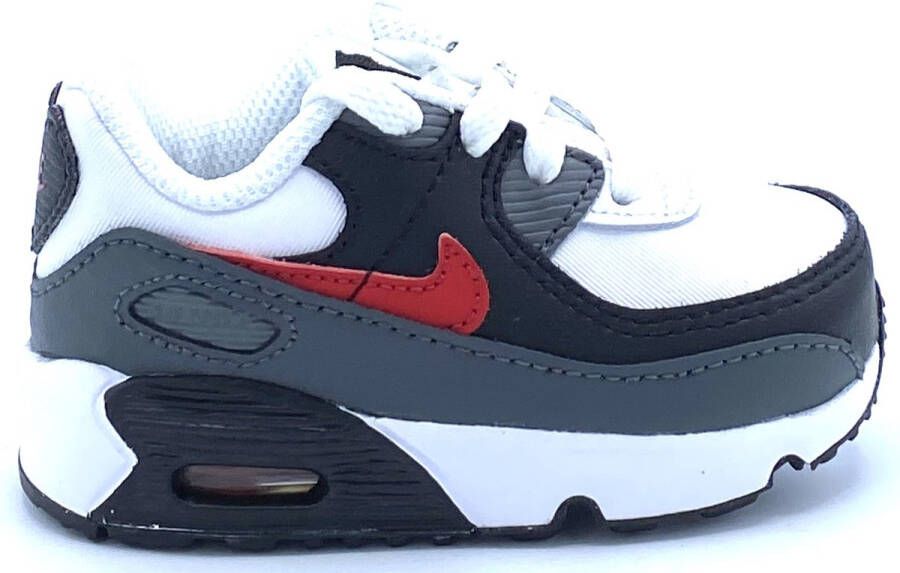 Nike Air Max 90 Leather Baby's White Iron Grey Black University Red Kind White Iron Grey Black University Red