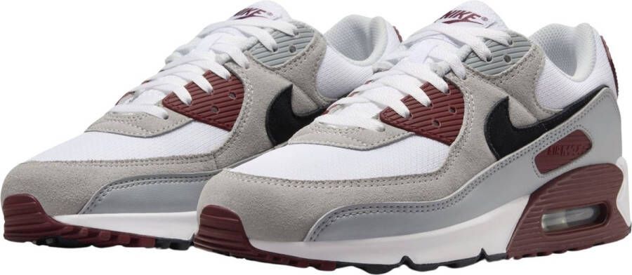 Nike Herenschoenen Air Max 90 White Dark Team Red Pure Platinum Black- Heren White Dark Team Red Pure Platinum Black