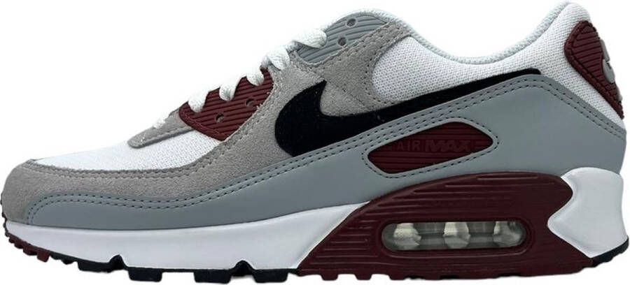 Nike Herenschoenen Air Max 90 White Dark Team Red Pure Platinum Black- Heren White Dark Team Red Pure Platinum Black