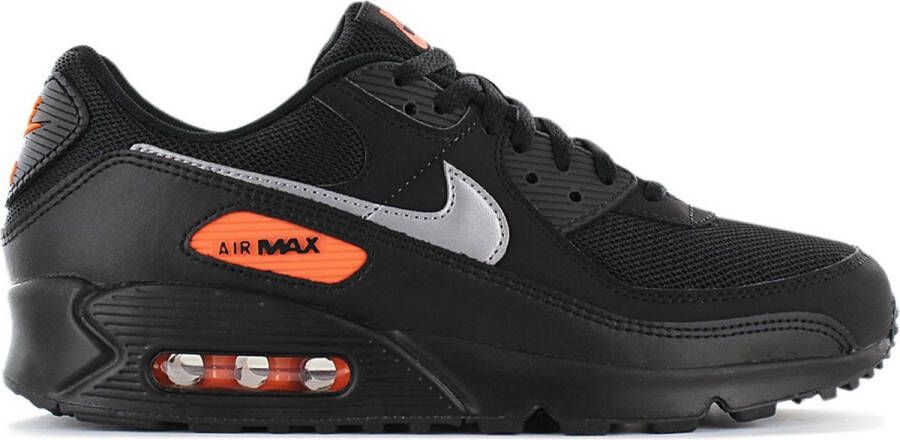 Nike Air Max 90 Heren Black Total Orange Reflect Silver Schoenen