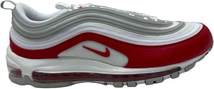 Nike Air max 97 Sneakers Mannen Wit Rood Textiel Leer