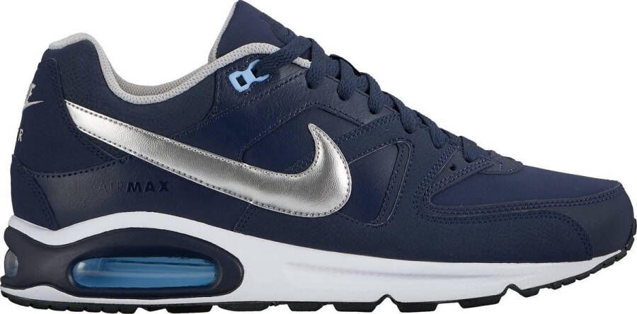 Nike Air Max Command Leather Sneakers Heren Obsidian Metallic Silver-Bluec