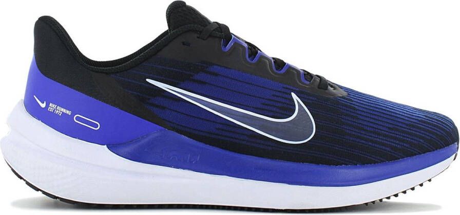 Nike Air Winflo 9 Heren Hardloopschoenen Zwart-Blauw DD6203