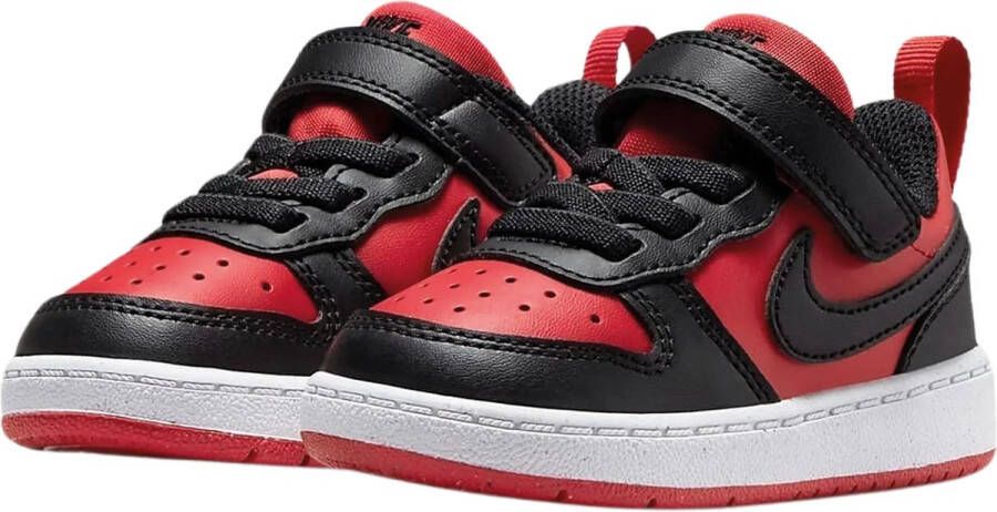 Nike court borough low recraft sneakers rood zwart kinderen