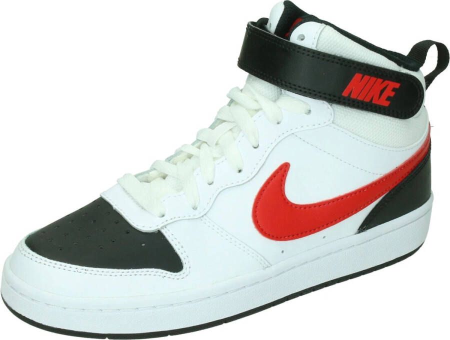 Nike court borough mid 2 sneakers wit rood kinderen